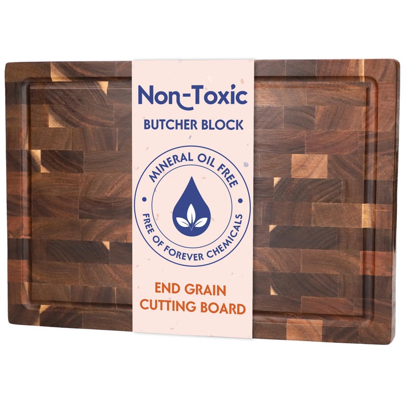 End Grain Butcher Block Cutting Board 15 Thick Made of Acacia Wood and Conditioned with Beeswax Flaxseed Oil  Lemon Oil 16 x 11 Chopping Board by Ziruma