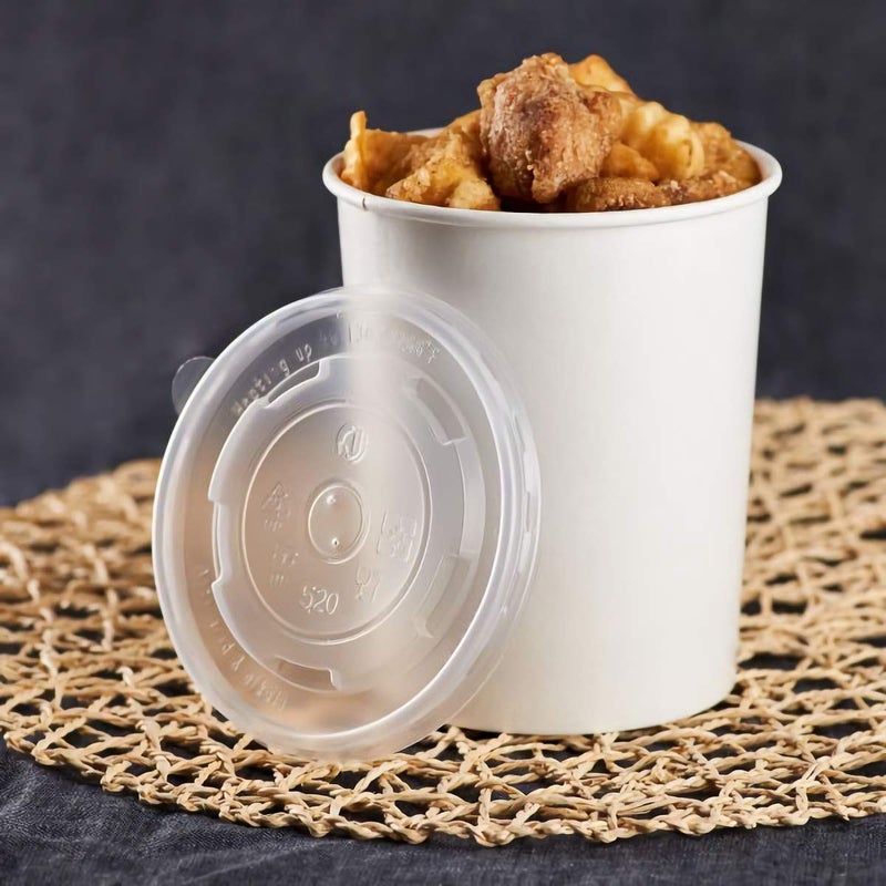 Karat غطاء مسطح PP C-KDL112-PP لحاوية الطعام الورقية سعة 16 أونصة (علبة من 1000) - Image 3
