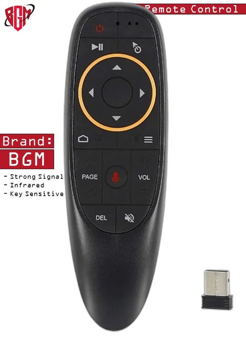 G10 Voice Air Fly Mouse, 2.4G Wireless 6 Axis Gyroscope Air Mouse Remote Control, IR Learning Controller for Android TV Box T9 H96 Max X96 X88 Mini M8s A95x