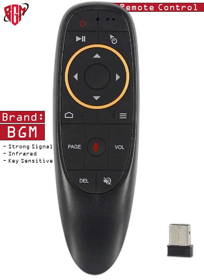 BGM - G10 Voice Air Fly Mouse, 2.4G Wireless 6 Axis Gyroscope Air Mouse Remote Control, IR Learning Controller for Android TV Box T9 H96 Max X96 X88 Mini M8s A95x - Image 1