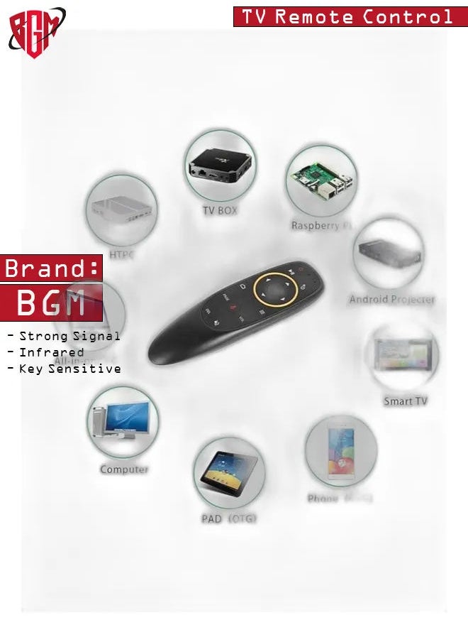 BGM - G10 Voice Air Fly Mouse, 2.4G Wireless 6 Axis Gyroscope Air Mouse Remote Control, IR Learning Controller for Android TV Box T9 H96 Max X96 X88 Mini M8s A95x - Image 1
