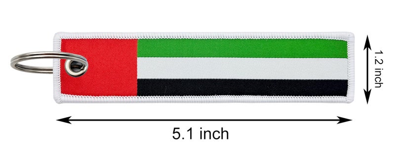 LLBFHH 3 Pcs UAE Emirati Country Flag Keychain,Woven label Key Chains for Car Keys,Fabric Key Chains Men and Women,Used for Various Decorations. - Image 2