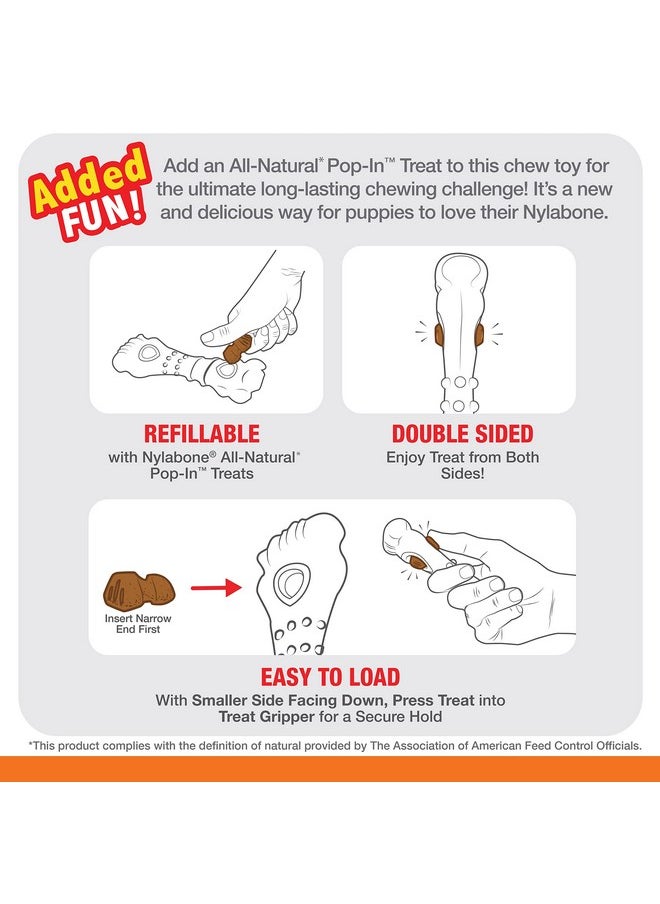 Nylabone Knuckle Bone & Pop-In Puppy Treat Toy Combo Power Chew Toy for Dogs, Dog Toys for Aggressive Chewers, Chicken Flavor, Large - Up to 50 lbs, 1 Count