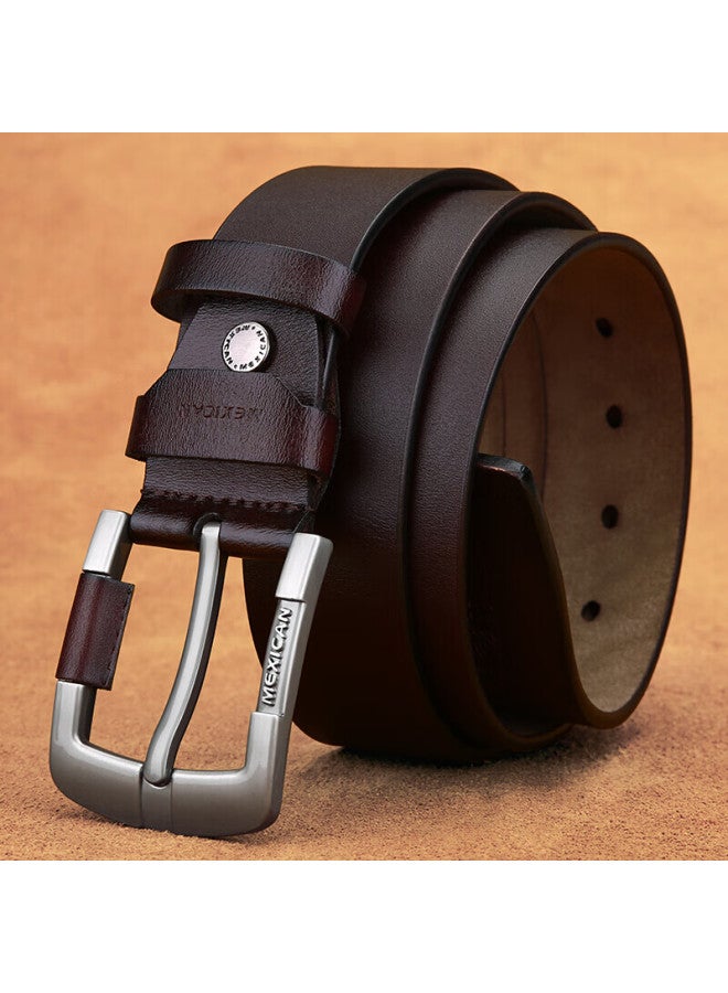 Scarecrow Men's Belt, Pin Buckle, Genuine Leather, Business Waistband, Casual Trendy Trouser Belt, Qixi Valentine's Day Gift For Boyfriend - Image 4