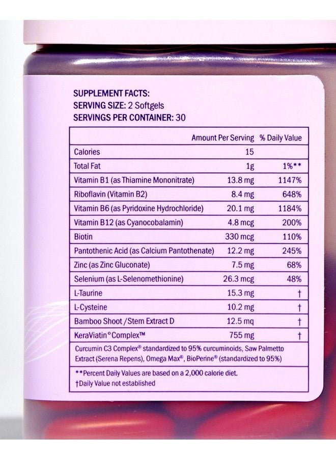 Keranique - Keraviatin Hair & Scalp Health Supplement Clinical Strength Biotin Vitamin B 120 Softgels 60 Count (Pack Of 2) - Image 1