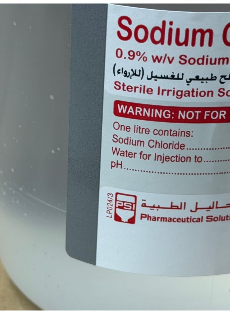 بي اس اي محلول ملحي طبيعي للغسيل (للإرواء) بتركيز 0.9% وحجم 1000 مل - محلول معقم عالي الجودة للاستخدامات الطبية وتنظيف الجروح - Image 3