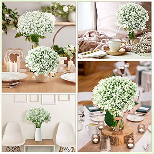 Ysleen 100 Pieces Artificial Flowers Plastic Baby Breath Flowers Faux Gypsophila DIY Floral Bouquets Arrangement Baby Breath Wedding Party Decoration for Party Home Office Garden Decor (White) - Image 4