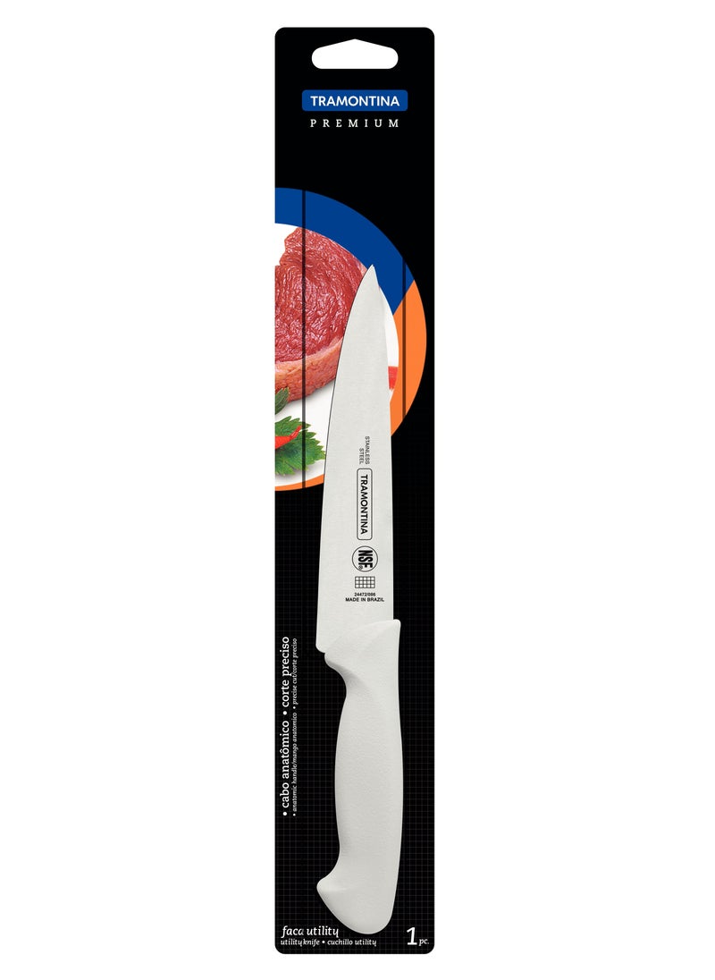 TRAMONTINA Since 1911,Made in Brazil- Premium 6 Inches Utility Knife with Stainless Steel Blade and White Polypropylene Handle  - Image 2