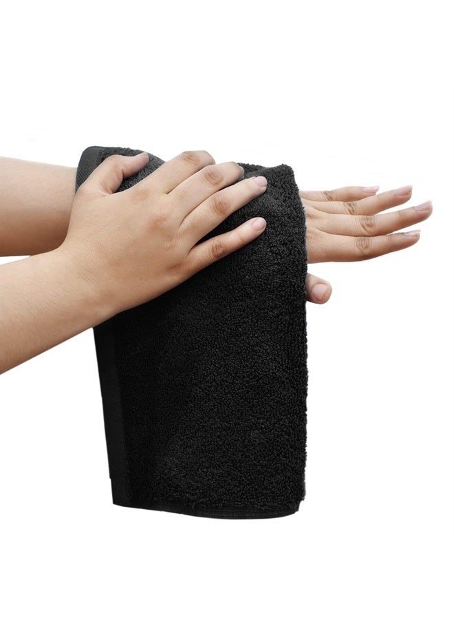 DAN RIVER 100% Cotton Face Towels 12 Pack - Premium Quality Washcloths Soft and Highly Absorbent Towels for Bathroom, Spa, Gym - Quick Dry Essential for Body and Daily Use 12x12 in, 600 GSM – Black - Image 4