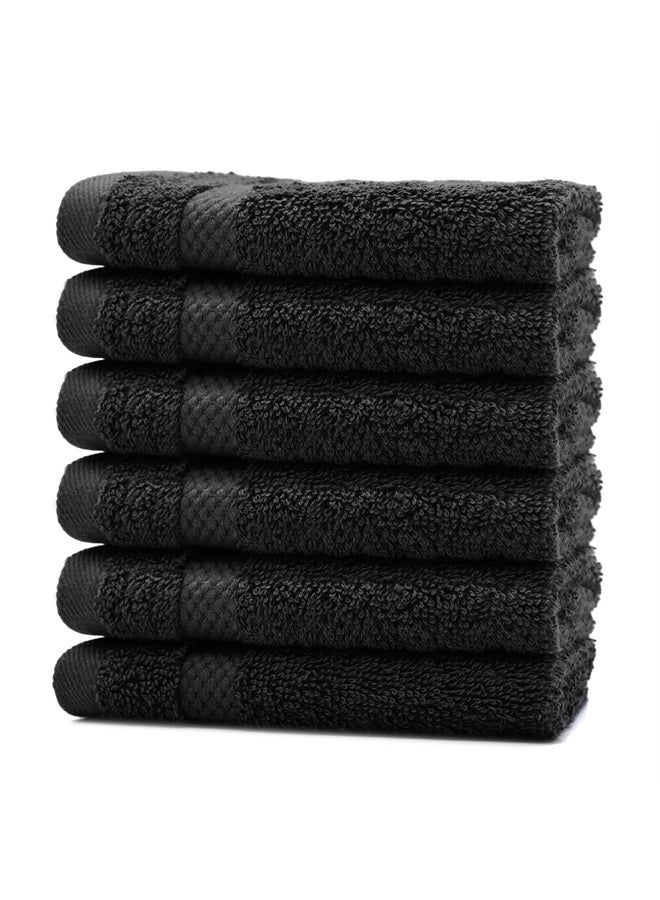 DAN RIVER 100% Cotton Face Towels 12 Pack - Premium Quality Washcloths Soft and Highly Absorbent Towels for Bathroom, Spa, Gym - Quick Dry Essential for Body and Daily Use 12x12 in, 600 GSM – Black - Image 5