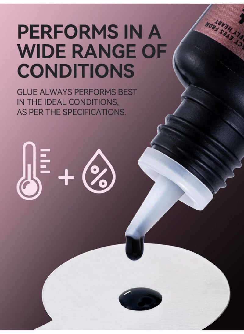 D'AMMA'N DAMMAN 5ml Professional Eyelash Extension Glue - 1-2s Fast Drying 8-10 Weeks Ultra Retention Lash Adhesive, Premium Low Fume Jet Black Salon Glue for Technicians - Image 2