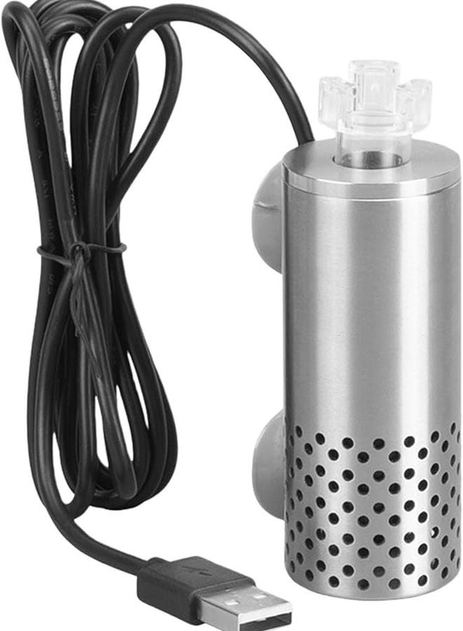 مزيل زيت سطح حوض السمك الكهربائي USB من الفولاذ المقاوم للصدأ مع كأس شفط - Image 1