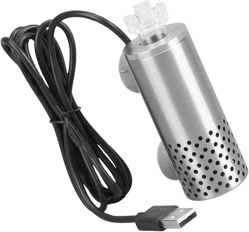 مزيل زيت سطح حوض السمك الكهربائي USB من الفولاذ المقاوم للصدأ مع كأس شفط - Image 4