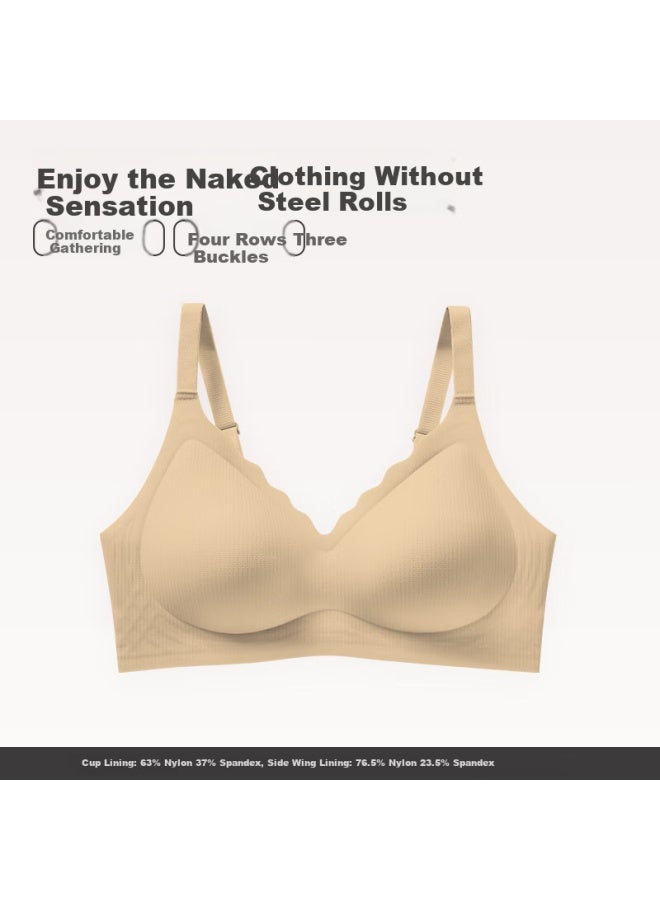 Fenton Fenteng New Style Popular Anti-sagging Light-faced Wire-free Bra With Side Breast Support And Breast Enhancement Apricot Skin 2XL - Image 2