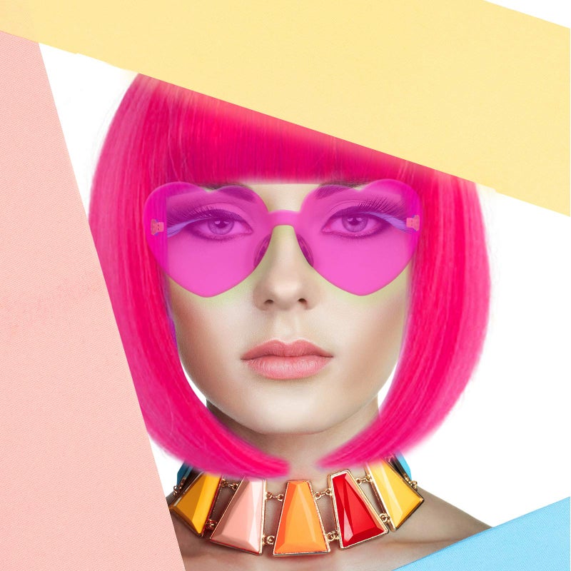 LIULIUBTY Short Bob Hair Wigs Straight with Flat Bangs Synthetic Colorful Cosplay Daily Party Neon Wig for Women + Free Wig Cap 14" Natural As Real - Image 2