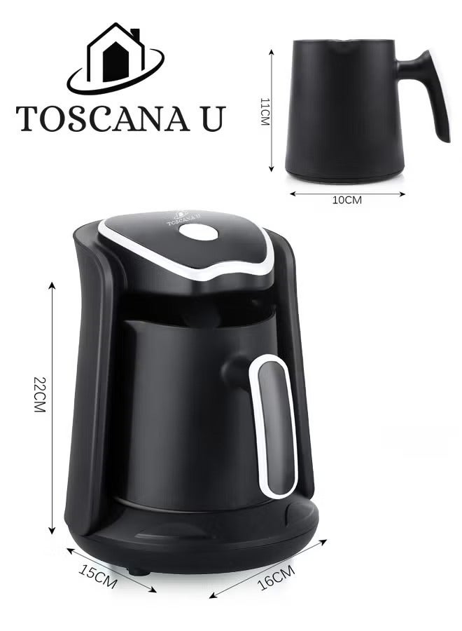 توسكانا يو 2 في 1 مجموعة من ماكينة صنع القهوة التركية 600 واط و سعة 500 مل و خلاط كهربائي مع مطحنة حبوب متعدد الوظائف سعة 2 لتر قابل للتعديل - Image 2