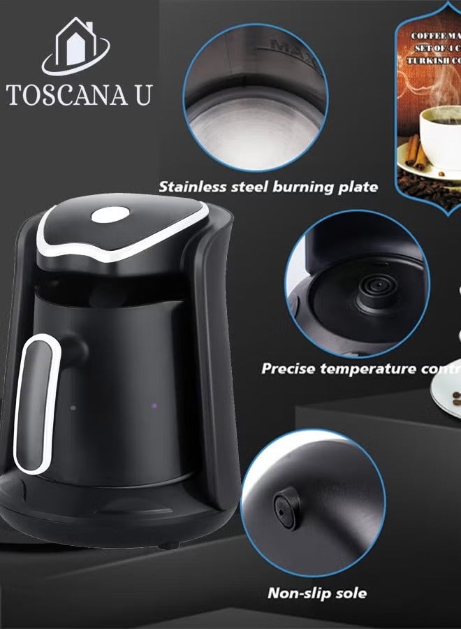 توسكانا يو 2 في 1 مجموعة من ماكينة صنع القهوة التركية 600 واط و سعة 500 مل و خلاط كهربائي مع مطحنة حبوب متعدد الوظائف سعة 2 لتر قابل للتعديل - Image 3