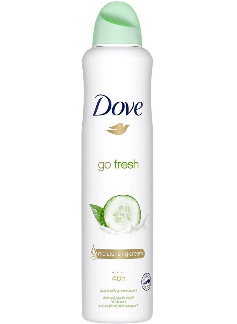 دوف مزيل عرق بخاخ للنساء من دوف، برائحة الخيار والشاي الأخضر، 250 مل - Image 2