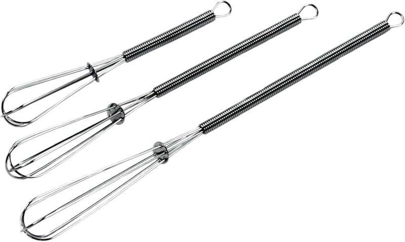 Chef Craft Classic Mini Sturdy Whisk Set - 3 Piece (5.5, 7, and 9 Inch) - Chrome - Image 1