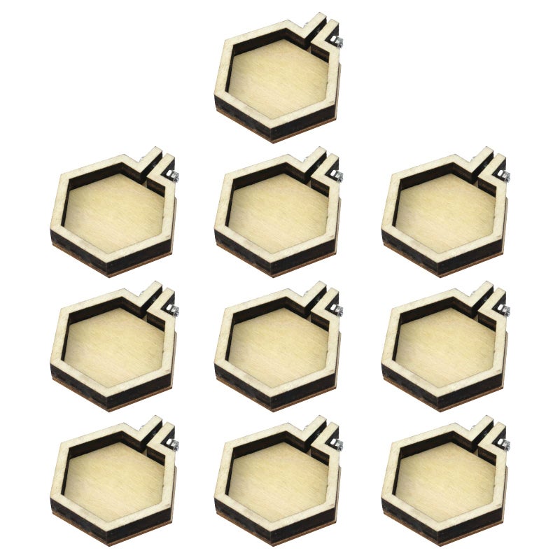 Dnyta 10 PCS Hexagon Mini Embroidered Hoop Tiny Cross Stitch Hoops Wood Craft for Keychain Earrings Jewelry 1615 inch