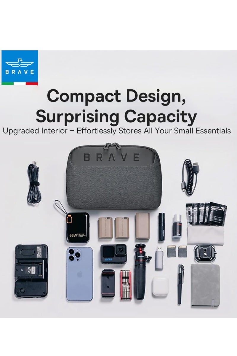 Brave Travel Kit, 5-in-1 Tech Pouch Travel Accessories Combo, 12,000mAh Power Bank, 20W GaN Universal Travel Adapter with USB-C Fast Charging, 2-in-1 USB-C and Lightning Cable, Magnetic Vacuum Suction Car Phone Holder, Waterproof Dual-Layer Travel Bag, Compatible with iPhone Air, iPhone 17 / 17 Pro / 17 Pro Max, iPhone 16 / 15 / 14 / 13 Series, Galaxy S25 / S24 / S23 Ultra, Z Fold6 / Flip6, Pixel 9 / 8 Pro, iPad Pro, MacBook Air, Steam Deck, DJI - Image 3