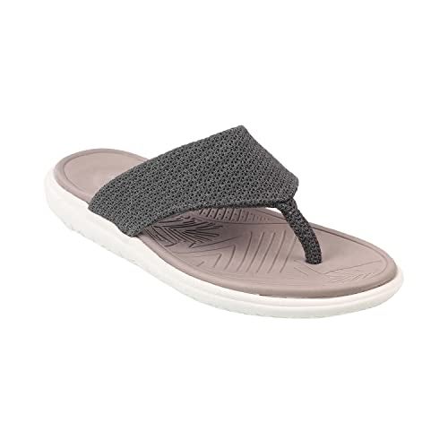 Mochi Women Grey Synthetic Leather Flat Casual Slipper UK/7 EU/40 (32-1764) - Image 2