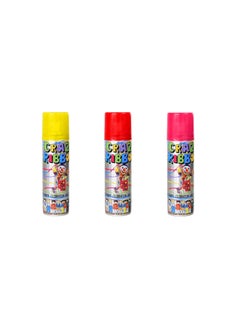 YOMNA (Pack of 3)YOMNA Kids Party Spray Colored String Spray for Party Celebrations and Decorations, Crazy Ribbon Spray(Yellow/Pink/Red) 