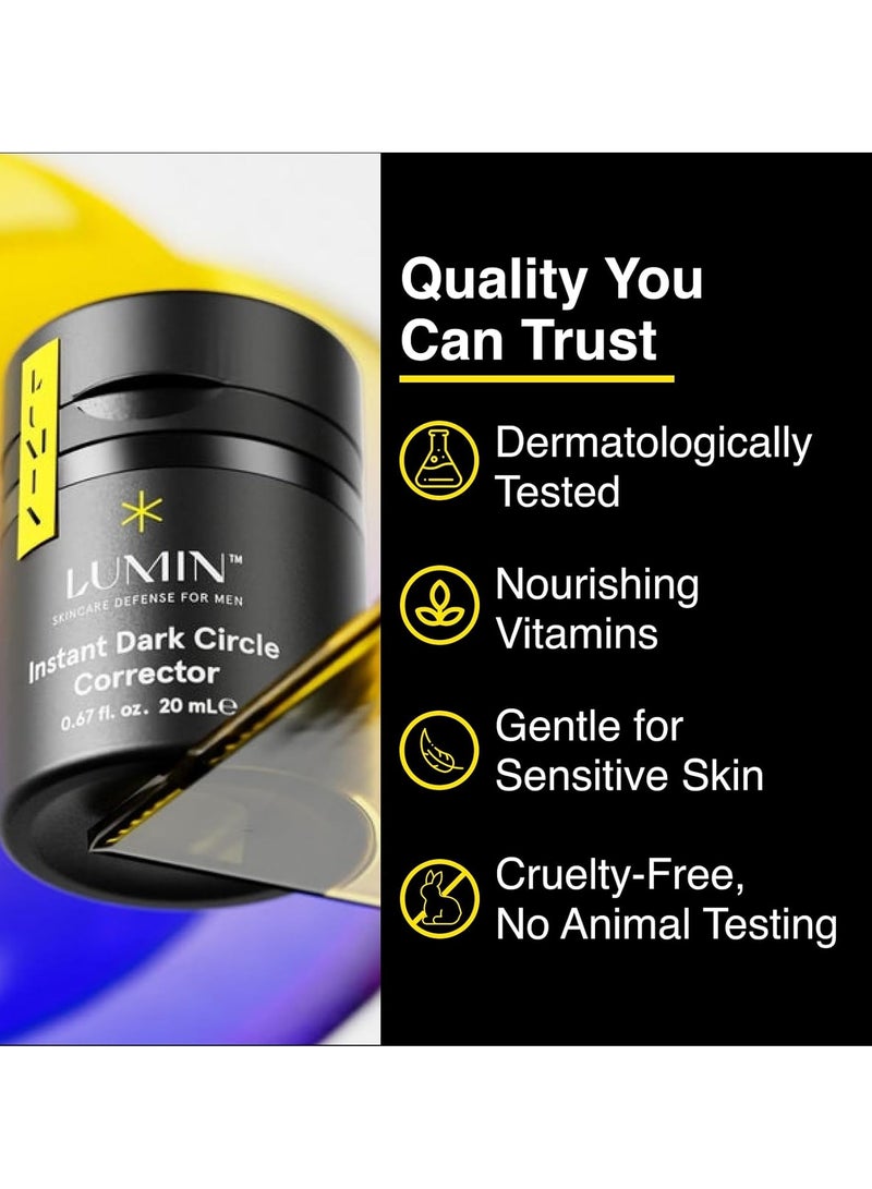 LUMIN Lumin Instant Dark Circle Corrector for Men (Not A Concealer), Reduce The Look of Dark Circles, Puffiness, Under Eye Men Makeup, Color Correcting Eye Cream, Perfect for Light Skin tones, 20mL - Image 2