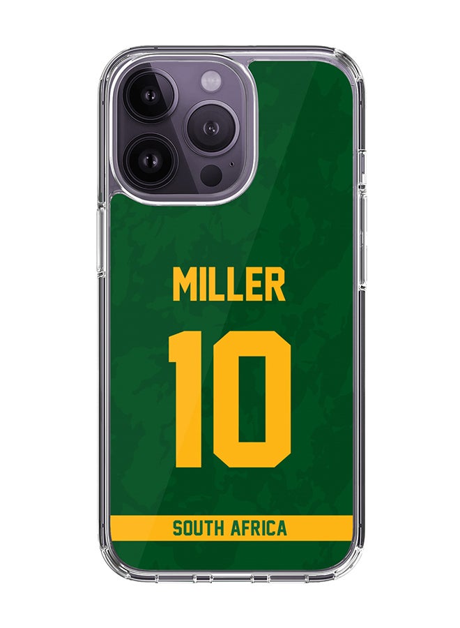 Classic Clear Case for iPhone 14 Pro , Hybrid Soft Case Transparent Cover - Player Name - AB de Villiers, Jersey Number- 17