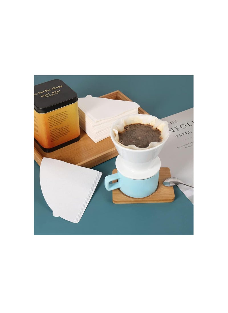 Coffee filter v60 - 100 Pieces Natural Unbleached Paper for 2-4 Cups with Advanced Cone Design