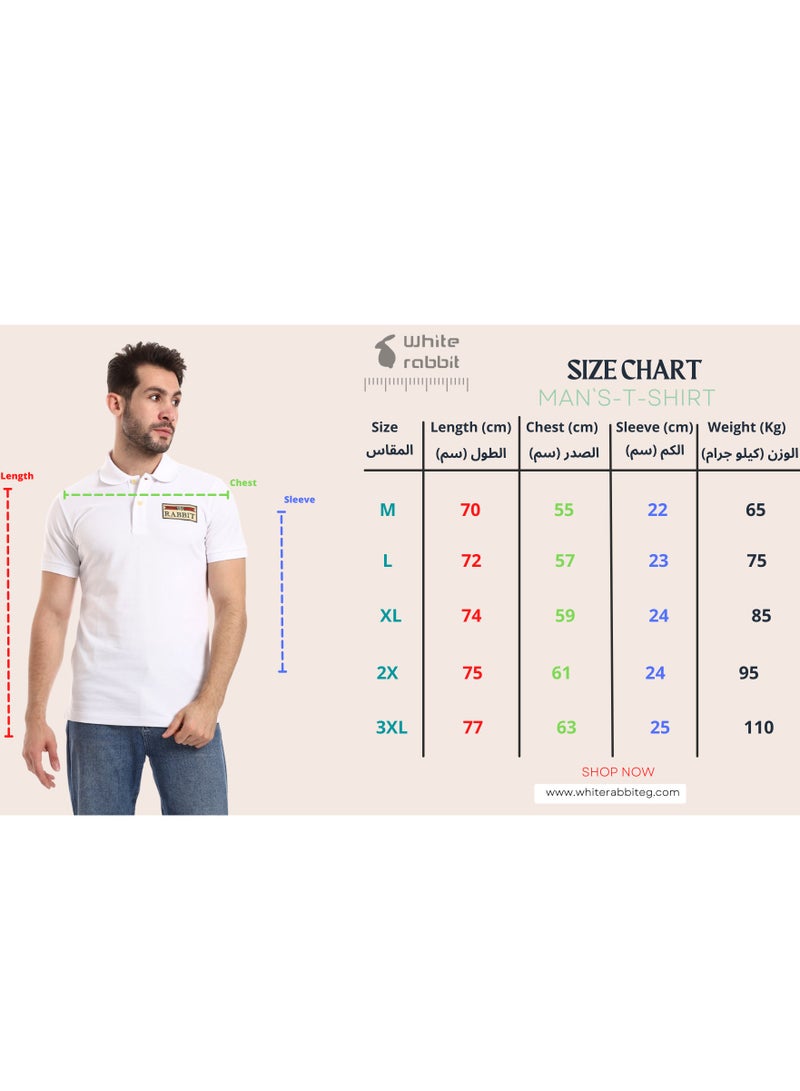 WHITE RABBIT Double Buttoned Short Sleeves Pique White Polo  - Image 5