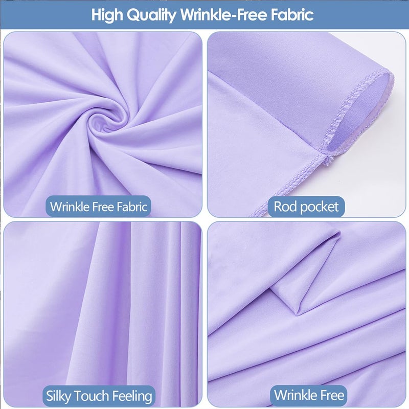 ESGOTBME 30x10ft Wrinkle Free Lavender Backdrop Curtain for Parties Soft Fabric Drapes Wedding Curtain Backdrop for Birthday Party Decorations Background for Photography 5x10ft,6 Panels - Image 4