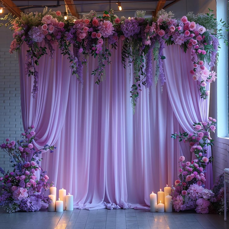 ESGOTBME 30x10ft Wrinkle Free Lavender Backdrop Curtain for Parties Soft Fabric Drapes Wedding Curtain Backdrop for Birthday Party Decorations Background for Photography 5x10ft,6 Panels - Image 1