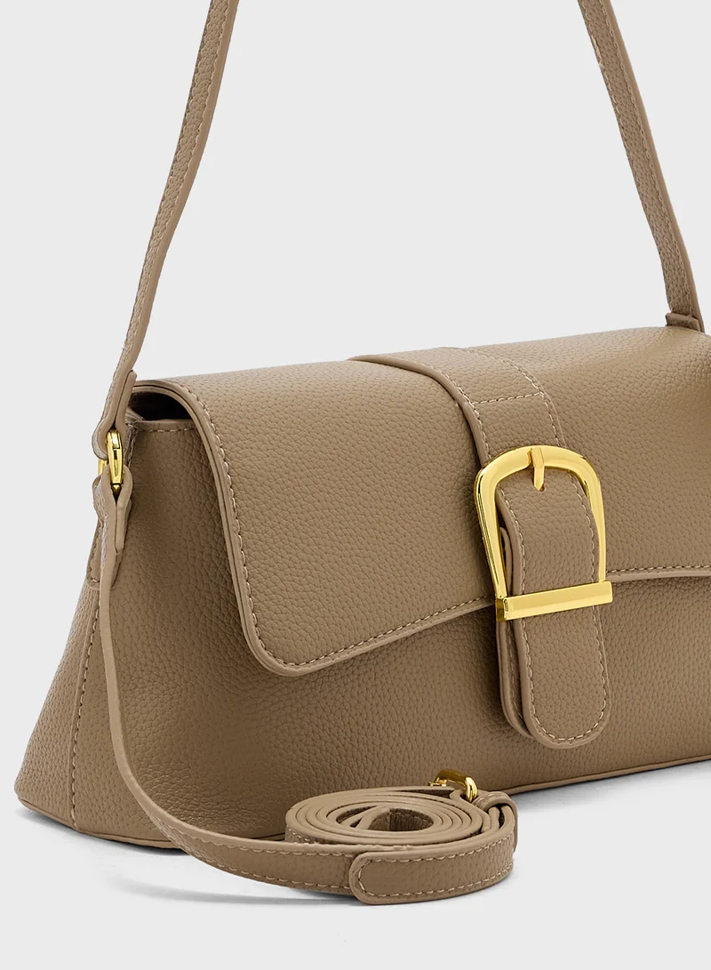 ELLA Scarf Detail Shoulder Bag With Long Strap