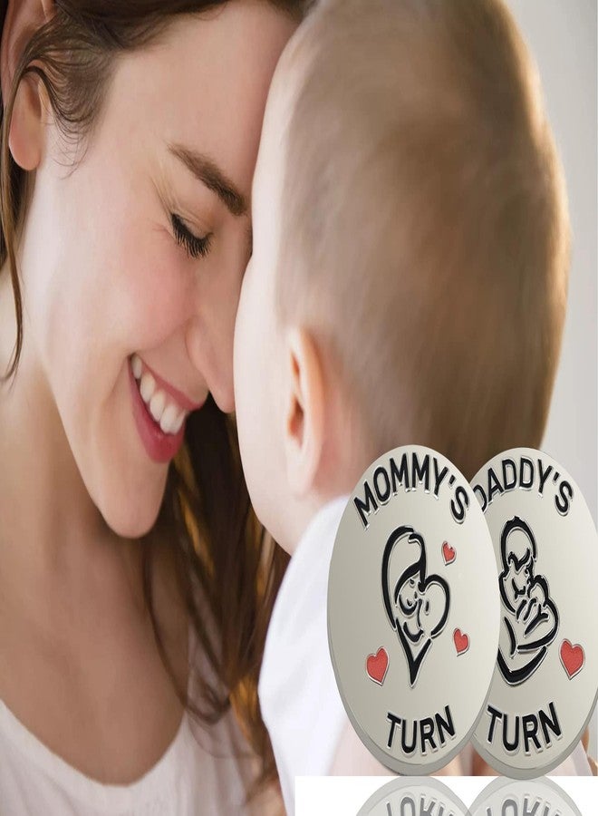 Vichona New Dad Mom Gifts Funny Decision Making Coin, New Parent Mummy Daddy Pregnancy Women First Time to be Moms Dads Gifts Double Sided - Image 4