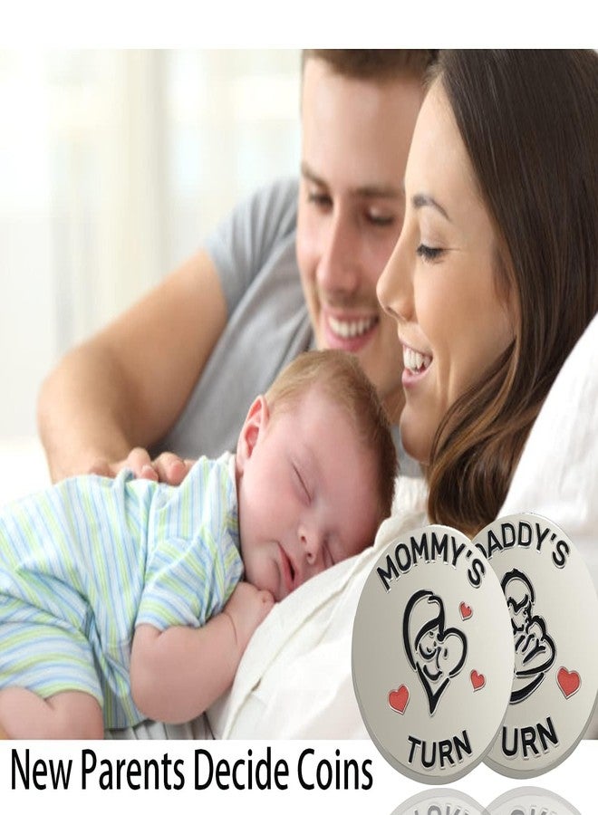 Vichona New Dad Mom Gifts Funny Decision Making Coin, New Parent Mummy Daddy Pregnancy Women First Time to be Moms Dads Gifts Double Sided - Image 3