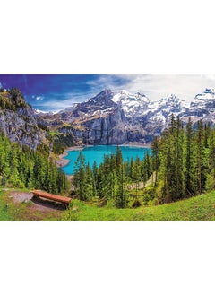 Trefl Lake Oeschinen, Alps, Switzerland 1500 Piece Jigsaw Puzzle Red 33"X23" Print, Diy Puzzle, Creative Fun, Classic Puzzle For Adults And Children From 12 Years Old  - Image 1