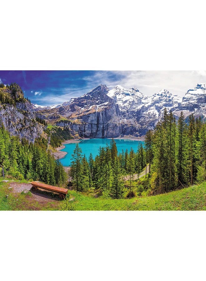 Trefl Lake Oeschinen, Alps, Switzerland 1500 Piece Jigsaw Puzzle Red 33"X23" Print, Diy Puzzle, Creative Fun, Classic Puzzle For Adults And Children From 12 Years Old - Image 1