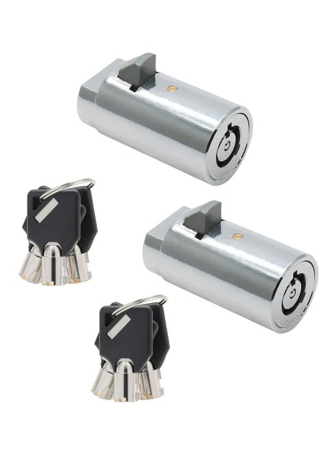 Vending Machine Lock and Key, 2 Pack Universal Security Soda Machine Lock with Tubular Keyway Fits Most T Handle Locks, Replacement for Coke Snack Candy Machine Lock