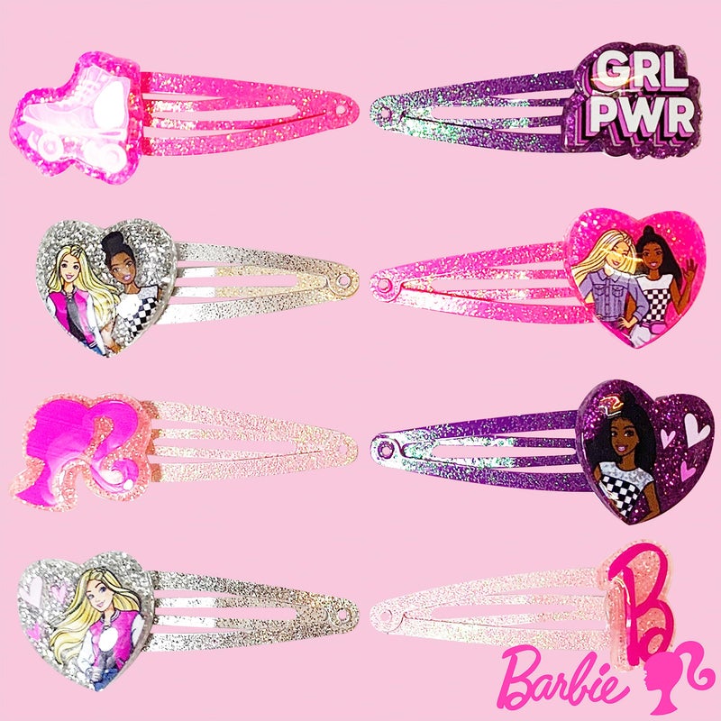 LUV HER Barbie Hair Clips for Girls Snap Clips 8 Pack Multi Color Ages 3+ - Image 2