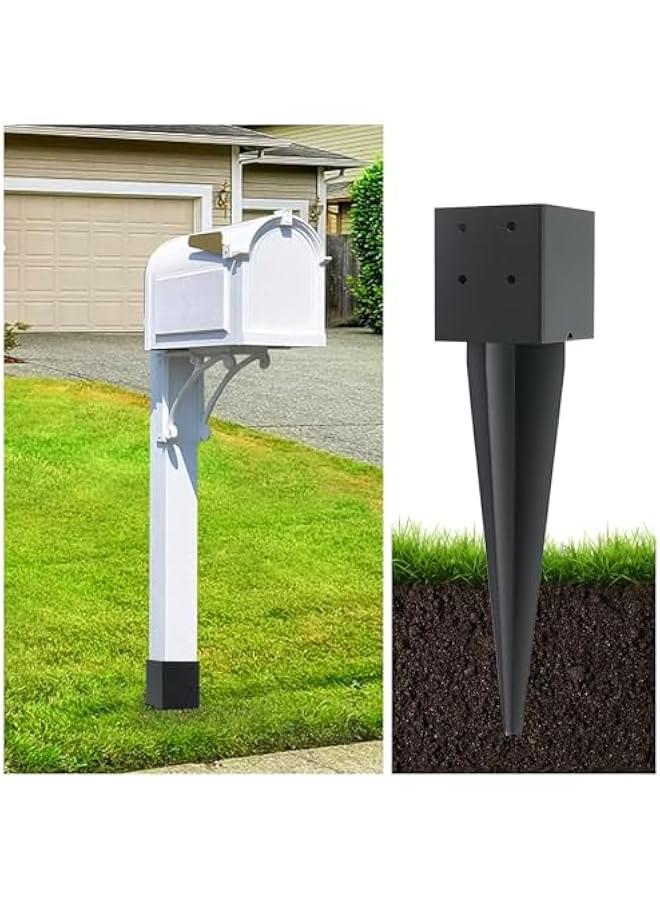 Arabest 2 Pcs 4x4 Fence Post Anchor Ground Spike 16(Actual 3.6x3.6) Heavy Duty Metal Fence Post Anchor with Black Powder-Coated for Deck,Fence,Porch,Railing,Mailbox - Image 5