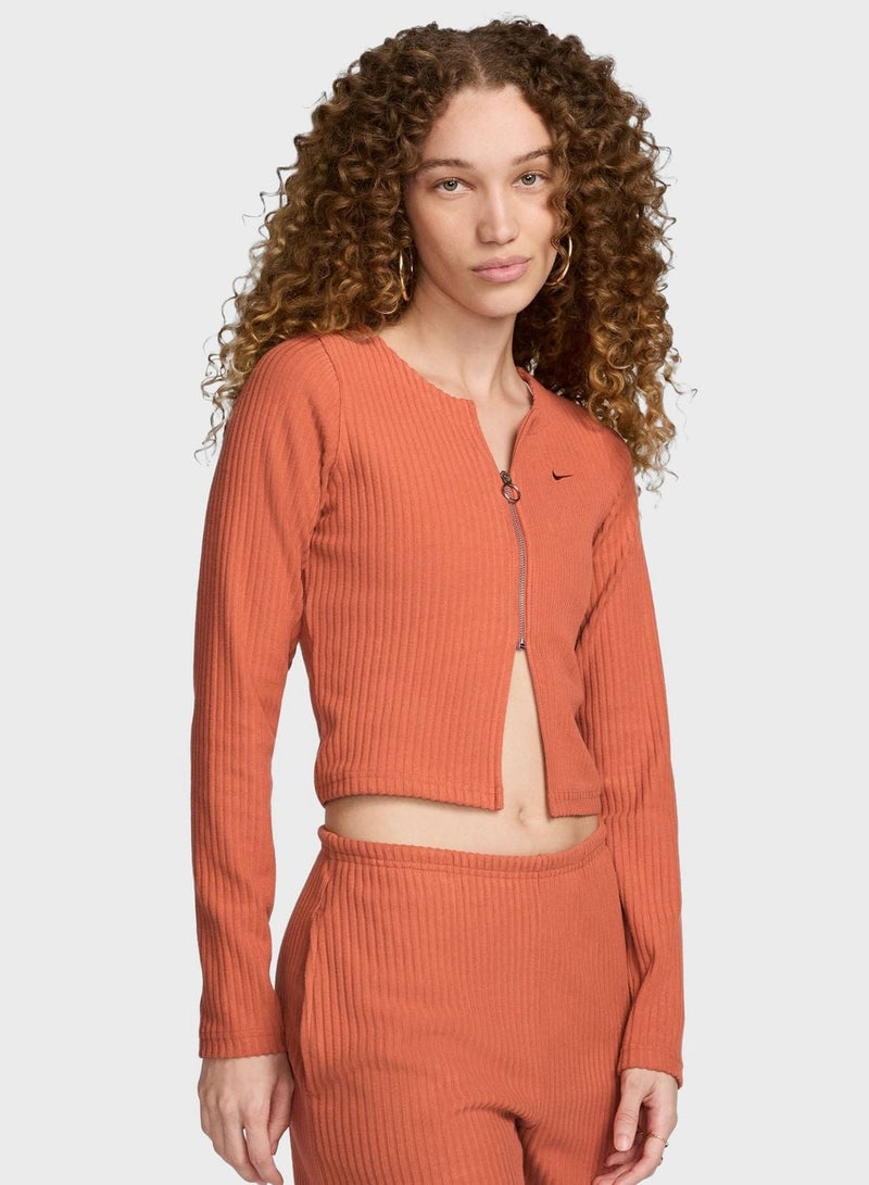 Nike Nsw Ribbed Cardigan Top - Image 1