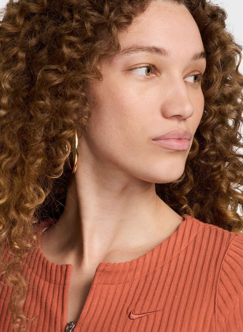 نايكي بلوزة كارديجان مضلعة من نايكي سبورتس وير - Image 3