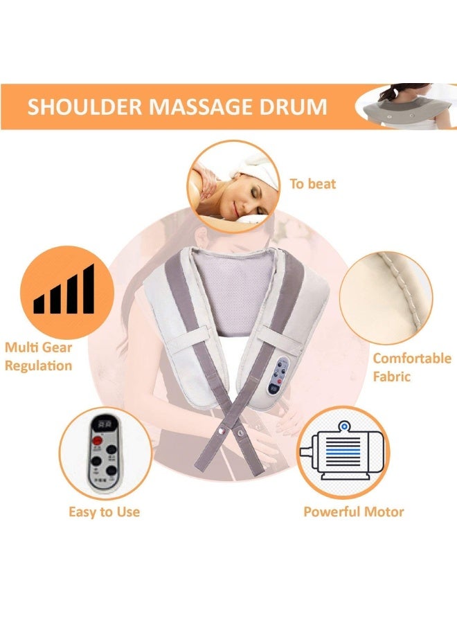 Cervical Massage Shawl for Neck and Shoulder Pain Relief - Heated Neck Massager Wrap with Deep Tissue Relaxation - Electric Cervical Shoulder Massage Cape for Stress Relief and Muscle Relaxation - Portable Cervical Support Massage Shawl for Home, Office and Travel Use - Comfortable Neck Therapy Wrap for Women and Men - Image 3