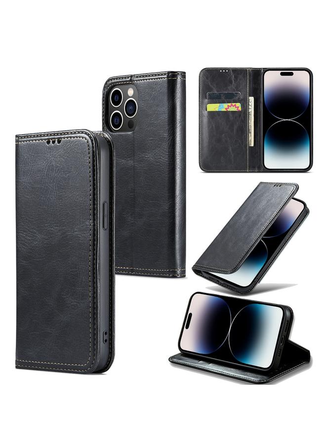 The Bros Case For iPhone 15 Pro Fierre Shann Vintage Bark Texture Wallet Leather Phone Case