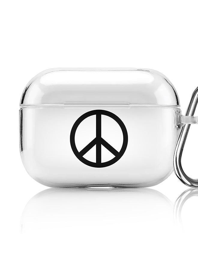 Stylizedd Classic Clear printed Case for Apple AirPods Pro 2nd Generation Thin Transparent Cover [Designed for Apple AirPods Pro 2nd Generation] - Peace Sign - Image 1