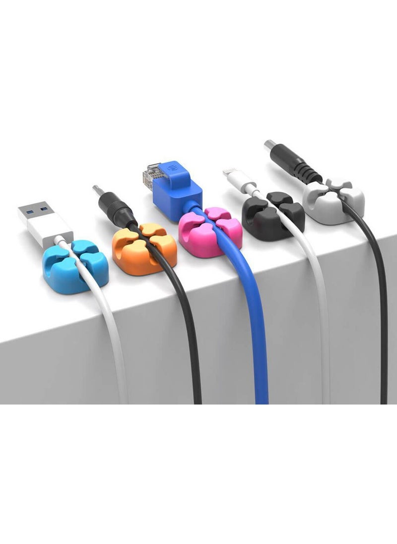 Orico Cbsx Cross Shaped Silicone Desktop Cable Organizer Blue 5-Piece  - Image 2