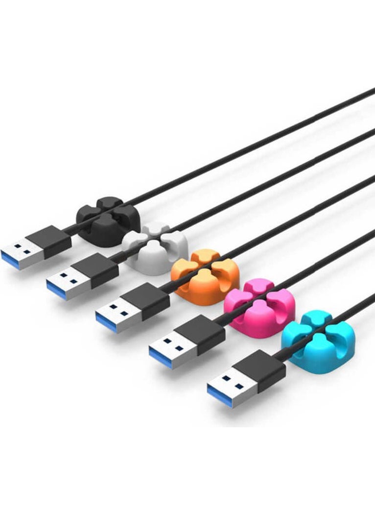 Orico Cbsx Cross Shaped Silicone Desktop Cable Organizer Blue 5-Piece  - Image 4