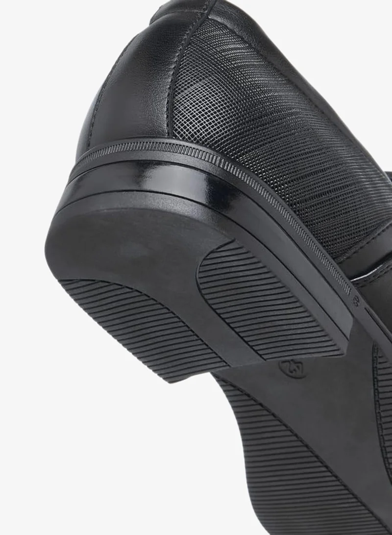 LBL by Shoexpress BLACK Textured Slip-On Loafers for Men | Best Price UAE