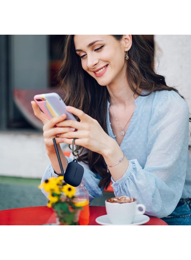 سزوكست متوافق مع AirPods Pro 3 غطاء الحافظة حافظة AirPods Pro للنساء والرجال، حافظة واقية من السيليكون الناعم لـ Airpods Pro 3 الجيل 2025 مع سلسلة مفاتيح LED أمامية مرئية تأتي مع قلم تنظيف أزرق داكن - Image 4